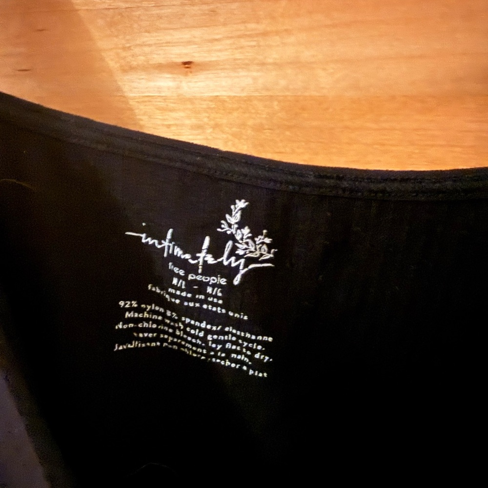 Free People Black Ribbed Lace-Up Tank Top - Picture 2 of 3